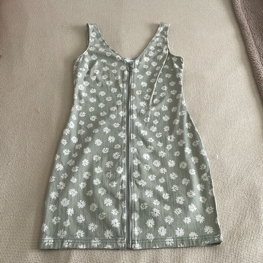 Zip Up Denim Dress